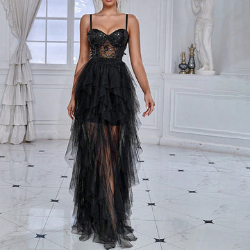 Spring Summer Women Clothing Sexy Dress Butterfly Sequin Stitching Mesh Evening Dress ¨C Shop Now!